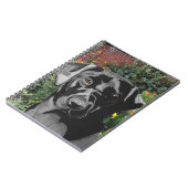 Black Labrador in Garden Notizblock (Linke Seite)