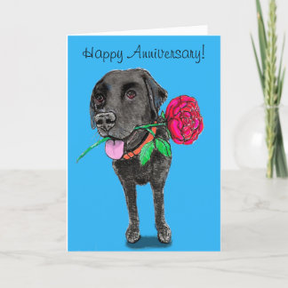 Black Labrador Jubiläumsgrusskarte Karte