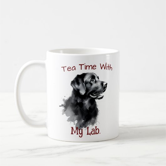 Black Labrador Keepsake Personalize Kaffeetasse (Links)