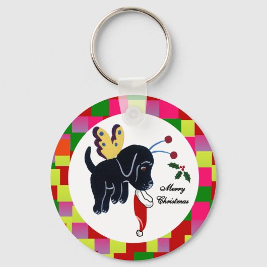 Black Labrador Key Chains Schlüsselanhänger (Vorderseite)