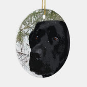 Black Labrador - Kiefernfadenfische Keramikornament (Rechts)