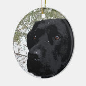 Black Labrador - Kiefernfadenfische Keramikornament (Links)