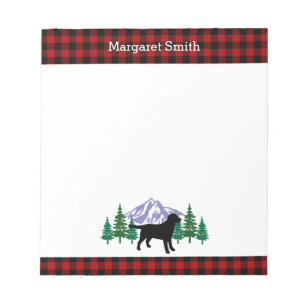 Black Labrador Kontur Evergreen Tree Notepad Notizblock