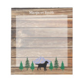 Black Labrador Kontur Evergreen Trees Notepad Notizblock (Vorderseite)