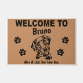 Black Labrador Lab Welcome Personalized Custom Fußmatte (Vorderseite)