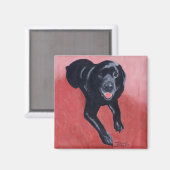 Black Labrador Lächeln Magnet (Vorderseite/Rückseite)