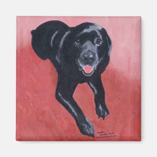 Black Labrador Lächeln Magnet (Vorne)