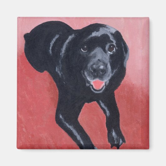 Black Labrador Lächeln Magnet (Vorne)