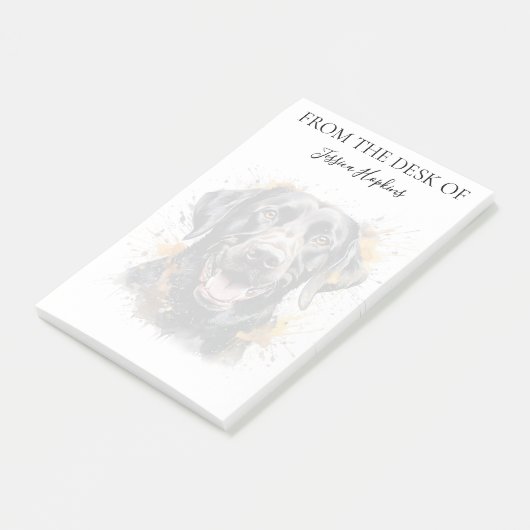 Black Labrador Lover Monogrammed Dog Post-it Klebezettel (angewinkelt)