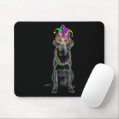 Black Labrador Mardi Gras Kostümperlen Maske Mousepad (Mit Mouse)