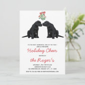 Black Labrador Mistletoe Niedlich Dog Puppy Einladung (Stehend Vorderseite)