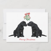 Black Labrador Mistletoe Niedlich Dog Puppy Einladung (Vorderseite)