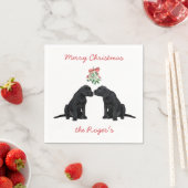 Black Labrador Mistletoe Niedlich Dog Puppy Serviette (Beispiel)