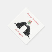 Black Labrador Mistletoe Niedlich Dog Puppy Serviette (Ecke)