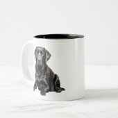 Black Labrador Mug Zweifarbige Tasse (Vorderseite Links)