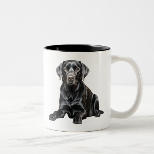 Black Labrador Mug Zweifarbige Tasse (Rechts)