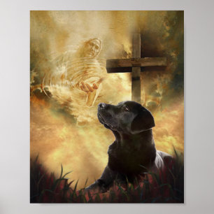 Black Labrador Nimm meine Hand Jesus Poster
