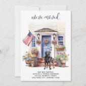 Black Labrador Patriotic Personalisiert Dog Moving Ankündigung (Vorderseite)