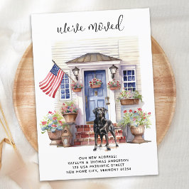 Black Labrador Patriotic Personalisiert Dog Moving Ankündigung