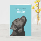 Black Labrador Personalisiert Happy Birthday Card Karte (Gelbe Blume)