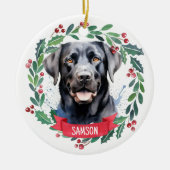 Black Labrador Personalisierter Niedlicher Weihnac Keramik Ornament (Vorne)