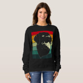 Black Labrador Pet Animal Downer Retro Black Sweatshirt (Vorne ganz)