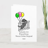 Black Labrador Puppy Cartoon Karte (Rückseite)