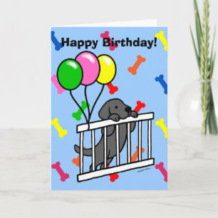 Black Labrador Puppy Cartoon Karte