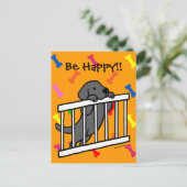 Black Labrador Puppy Cartoon Postkarte (Stehend Vorderseite)