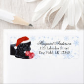 Black Labrador Puppy Christmas Blue Snowflake (Insitu)