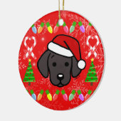 Black Labrador Puppy Christmas Pattern Keramikornament (Links)