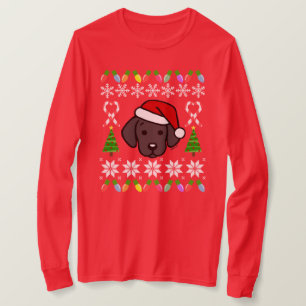 Black Labrador Puppy Christmas Pattern T-Shirt