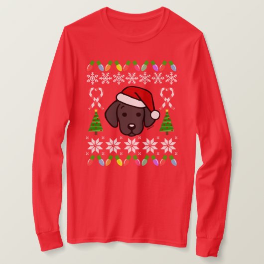 Black Labrador Puppy Christmas Pattern T-Shirt (Design vorne)