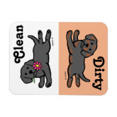 Black Labrador Puppy Clean / Geschirrspüler Magnet (Horizontal)