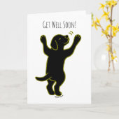 Black Labrador Puppy Hug - Gute Karte (Gelbe Blume)