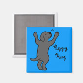 Black Labrador Puppy Hug Magnet (Vorderseite/Rückseite)