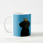 Black Labrador Puppy in Gold Crown Niedlich Kaffeetasse (Links)