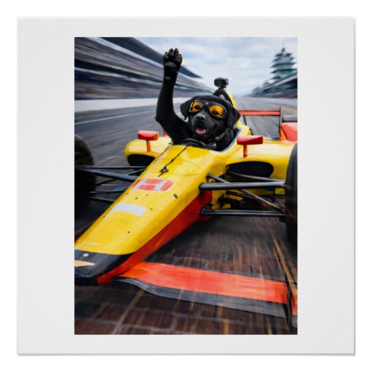 Black Labrador Puppy IndyCar Victory Lap Poster |  (Vorderseite)