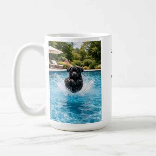 Black Labrador Puppy Pool Plunge Kaffeetasse (Links)