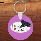 Black Labrador Puppy Schlüsselanhänger (Vorderseite)