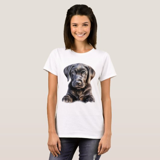 Black Labrador Puppy T-Shirt (Vorne ganz)