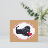 Black Labrador Puppy und Herz Postkarte (Stehend Vorderseite)