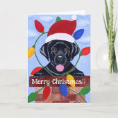 Black Labrador Puppy Weihnachten (Vorderseite)