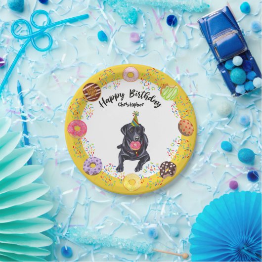 Black Labrador Retriever Birthday Party Plate Pappteller (Party)