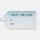 Black Labrador Retriever Blue Snowy Winterwald Geschenkanhänger (Rückseite Horizontal)