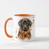 Black Labrador Retriever Brille Karierter Scarf Fa Tasse (Links)
