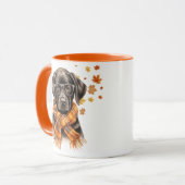 Black Labrador Retriever Brille Karierter Scarf Fa Tasse (Vorderseite Links)