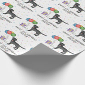 Black Labrador Retriever Cartoon Dog - Geburtstag Geschenkpapier (Ecke)