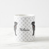 Black Labrador Retriever Cartoon Dog & Name Kaffeetasse (Mittel)