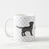 Black Labrador Retriever Cartoon Dog & Name Kaffeetasse (Links)